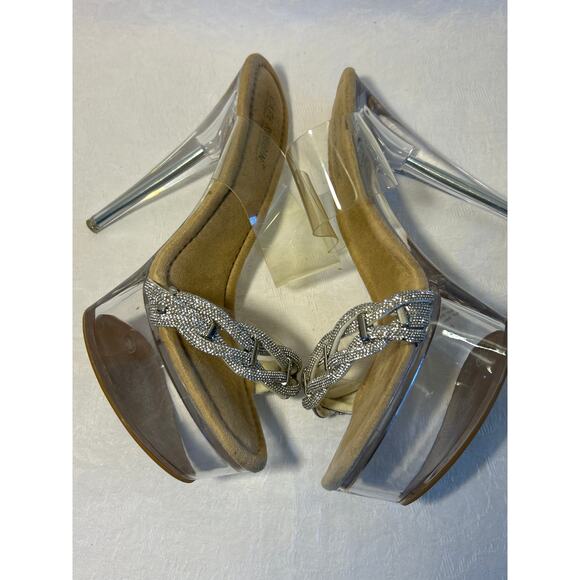 Cape Robbin Seraphine Clear Rhinestone Platform Stilettos, Clear 6’ heels, SZ 9 - Picture 8 of 8